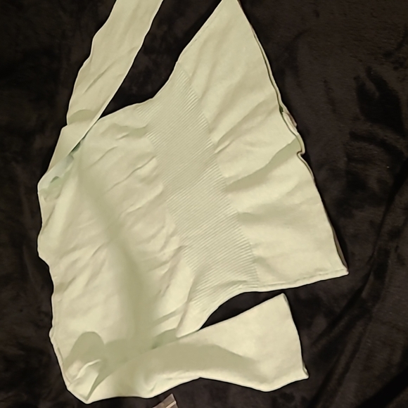 WAS $48. KERSH Powder Green 3/4 Sleeve Buttondown Sweater Ribbed Wi - Picture 8 of 14